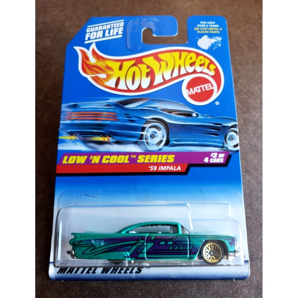 1998 Hot Wheels '59 IMPALA Green 101 LOW 'N COOL SERIES 2/4 1:64 Gold Lace Wheel